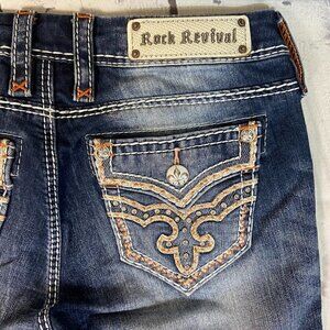 Rock Revival Women's Jeans Delara Curvy Crop Size 27 (28 x 24) Mid Rise